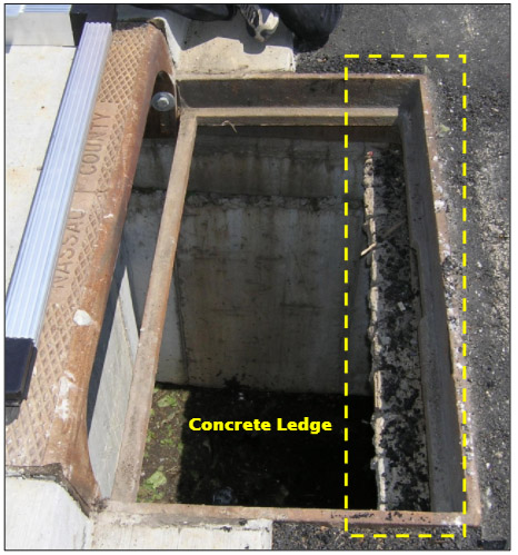 grate inlet survey guide concrete ledge protrusion