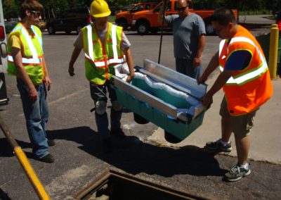 fabco industries stormsack geotextile bag stormwater filter system installation