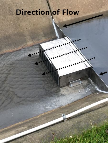 Stormwater Flume Filter System Flow Direction Diagram