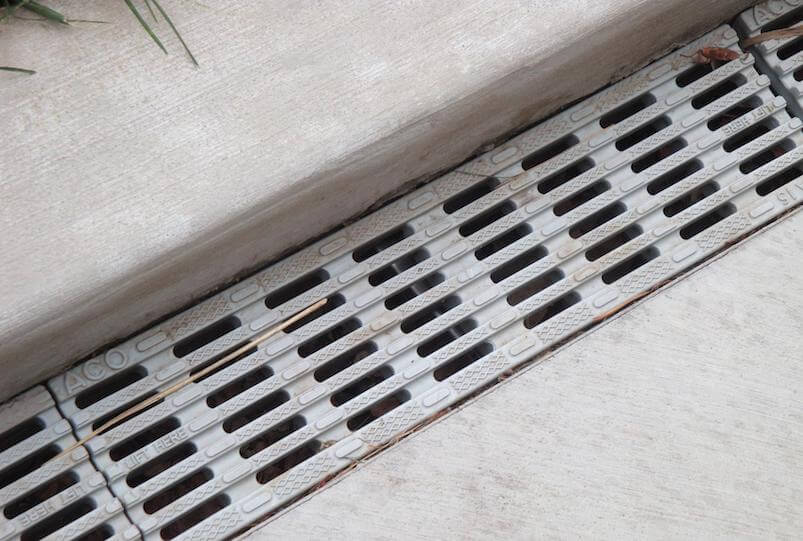 Trench drain stormwater hydrocarbon water quality stormwater solution