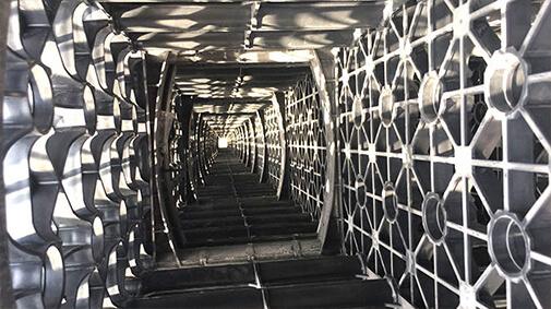 interior of r-tank underground storage for stormwater runoff