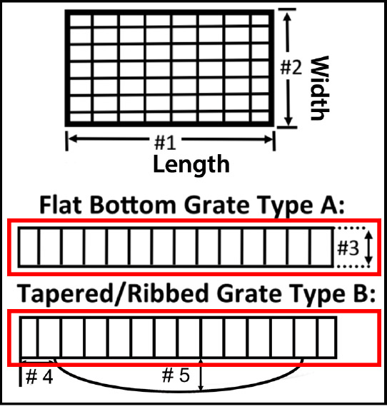 grate inlet survey guide grate thickness drawing example