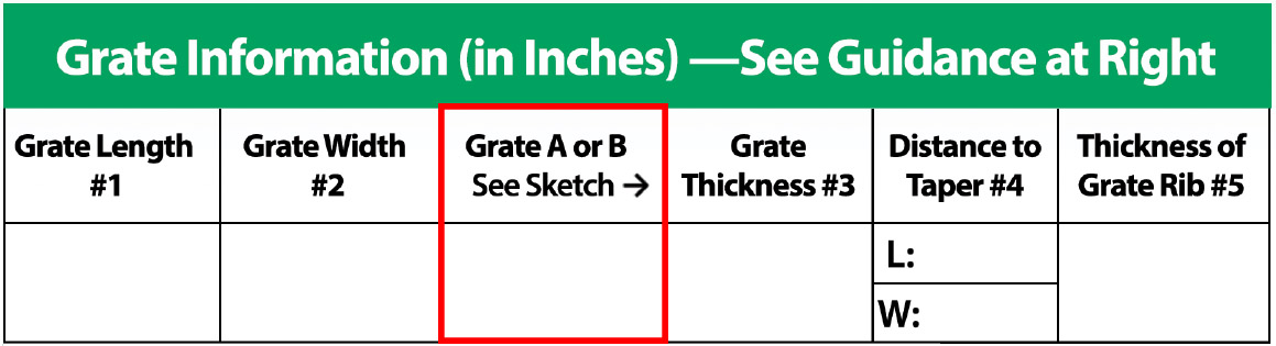 grate inlet survey guide grate type a or b