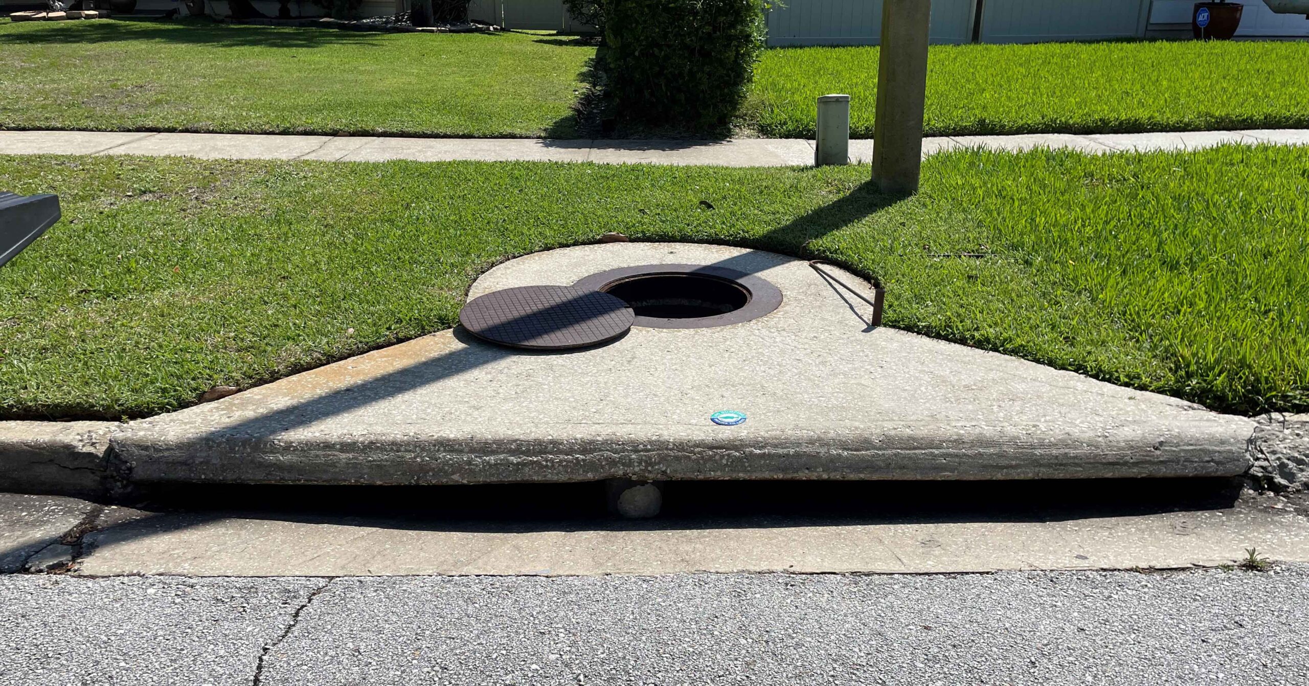 open curb manhole example stormwater inlet survey assistance