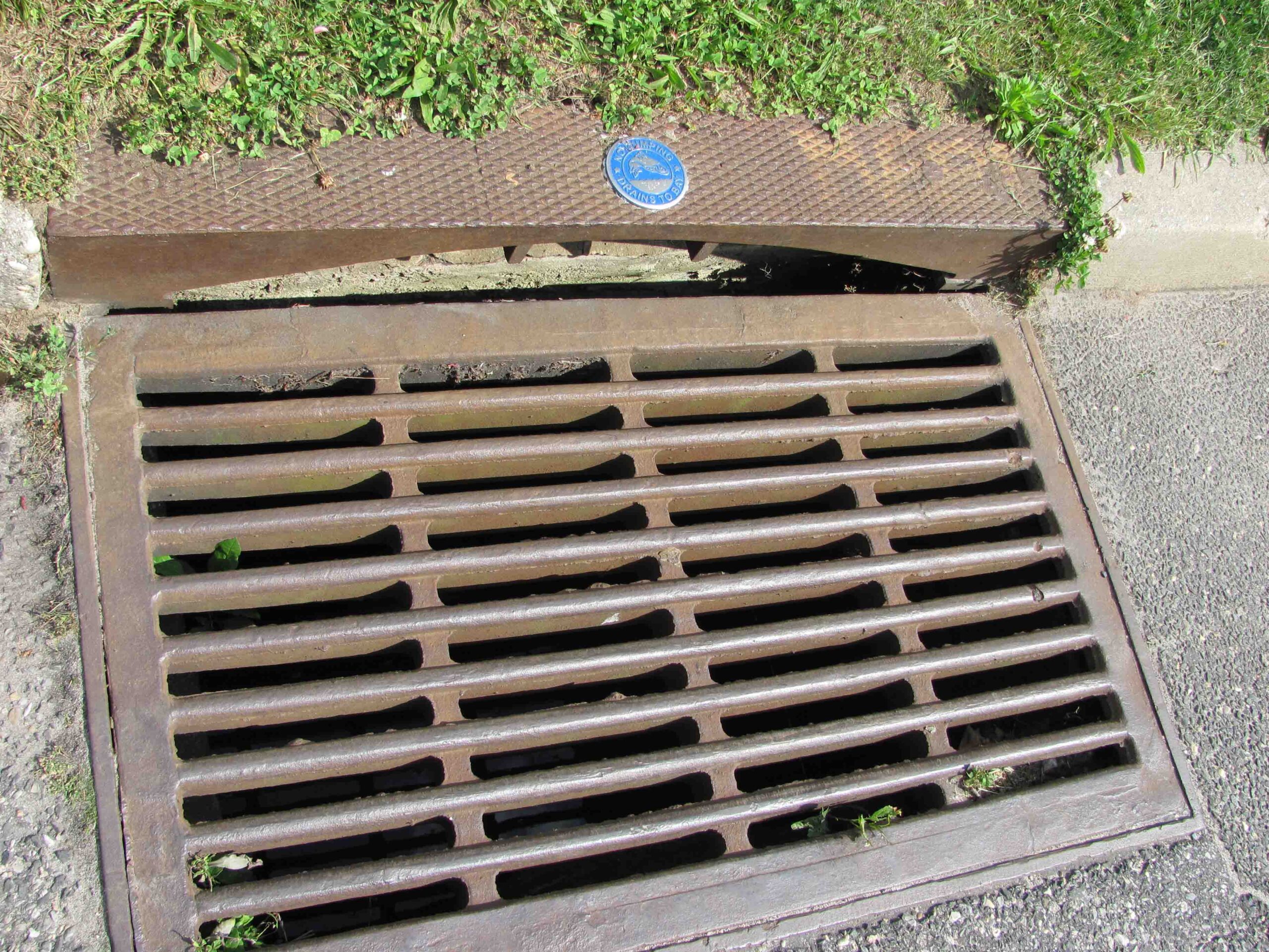 stormwater capture grate inlet close up