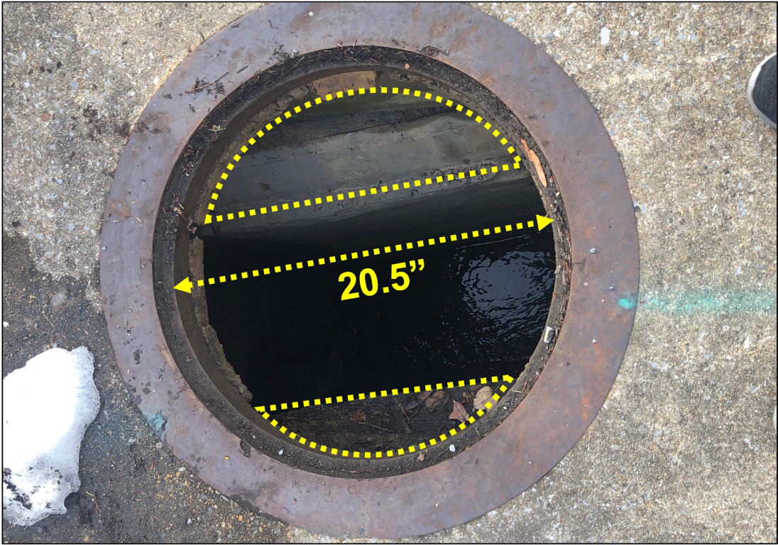 waynesboro inlet manhole edges with measurements