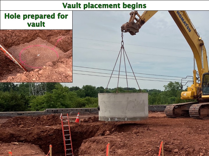 excavation for vault placement