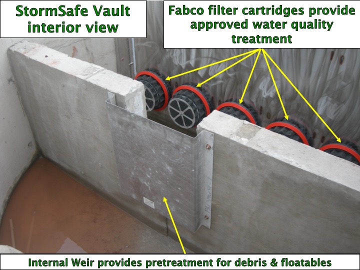 fabco industries stormsafe vault interior view with cartridges