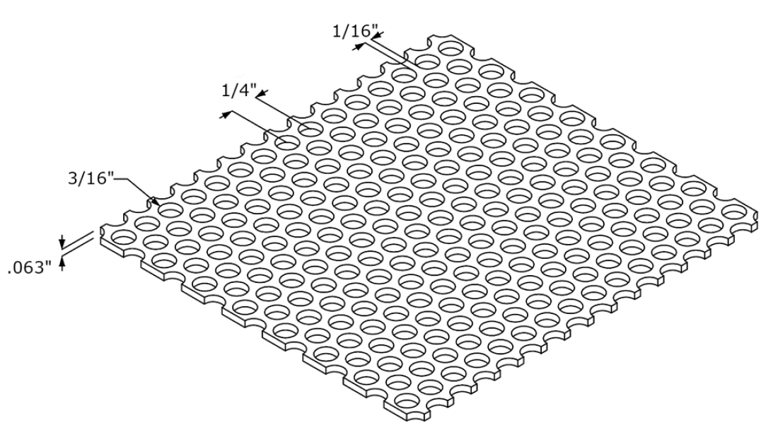 connector pipe screen perforated material spec