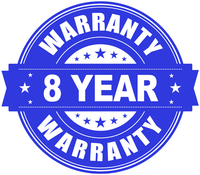 8 Year Warranty