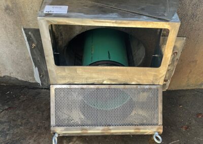 fabco industries malibu helix stormwater filter installed in outfall pipe