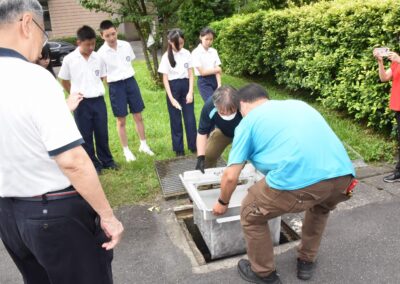 stormwater filter installation in taiwan during see program lesson