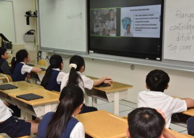 students watching live stormwater filter installation in taiwan